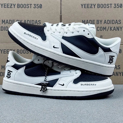AJ1 Low Burberry White on Black