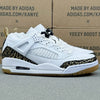 AJ Spizike Low White Metallic Gold