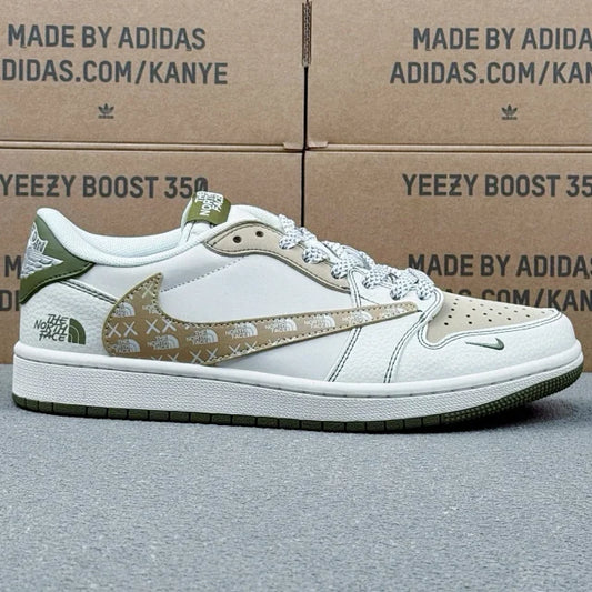 AJ1 Low x Travis Scott x Fragment Design White Green And Brown