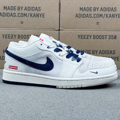 AJ1 Low Blue and White