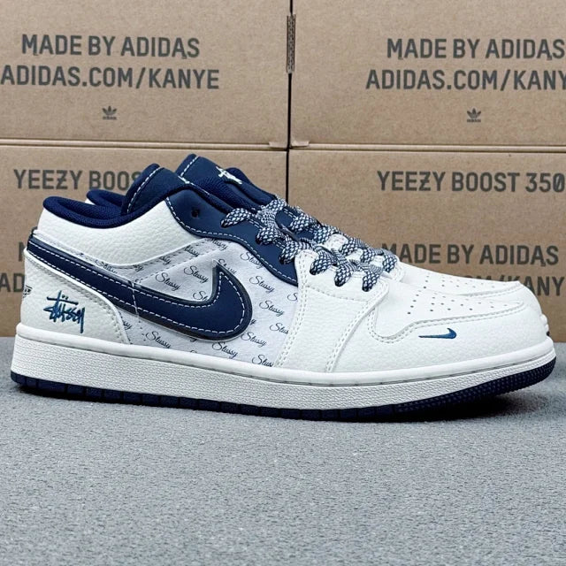 AJ1 Low x Stussy Blue and White