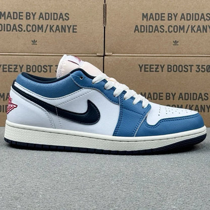 AJ1 Low White/University Blue/Black