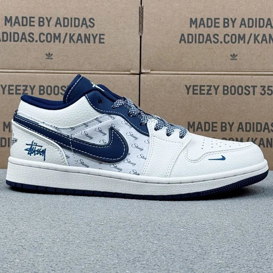 AJ1 Low x Stussy Blue and White