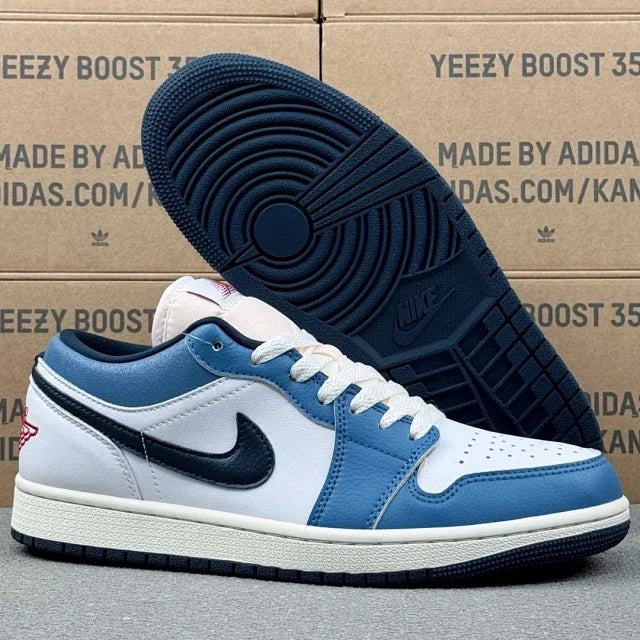 AJ1 Low White/University Blue/Black