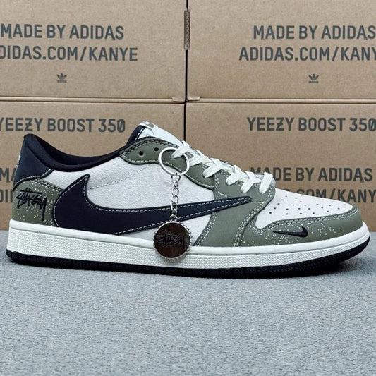 AJ1 Low Stussy and white