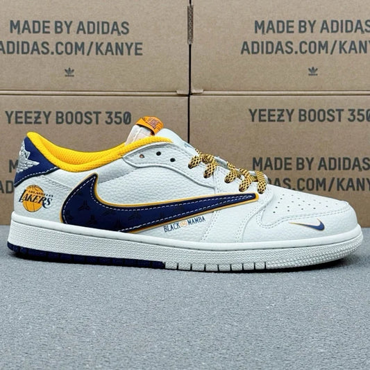 AJ1 Low x Lakers Blue White And Yellow