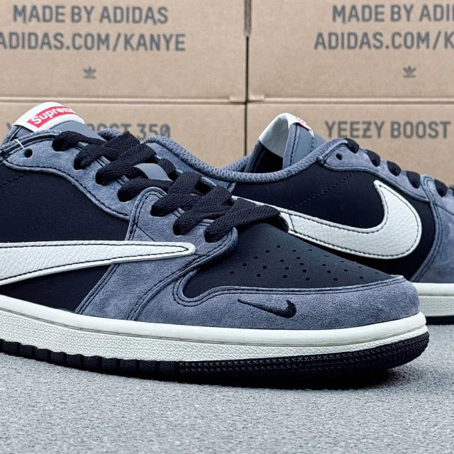 AJ1 Low x Supreme Black And Grey