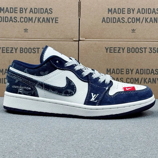 AJ1 Low x LV White and Blue