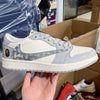 AJ1 Low x Bape Grey And White