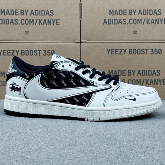AJ1 Low x Stussy White And Black
