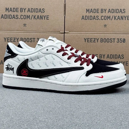 AJ1 Low Stussy Black and white