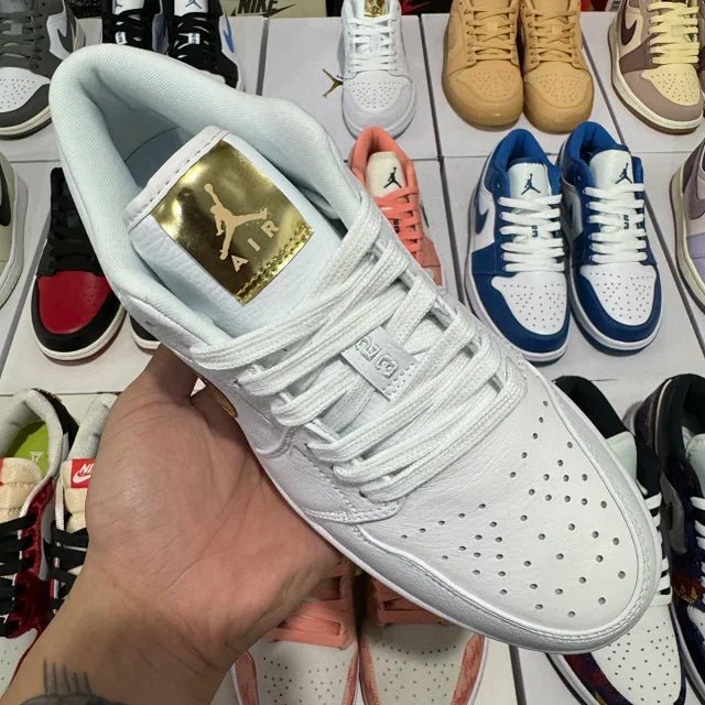AJ1 White Metallic Gold