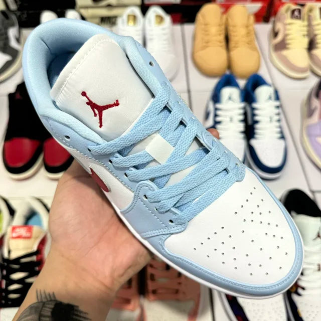 AJ1 Low Blue Whisper Dune Red
