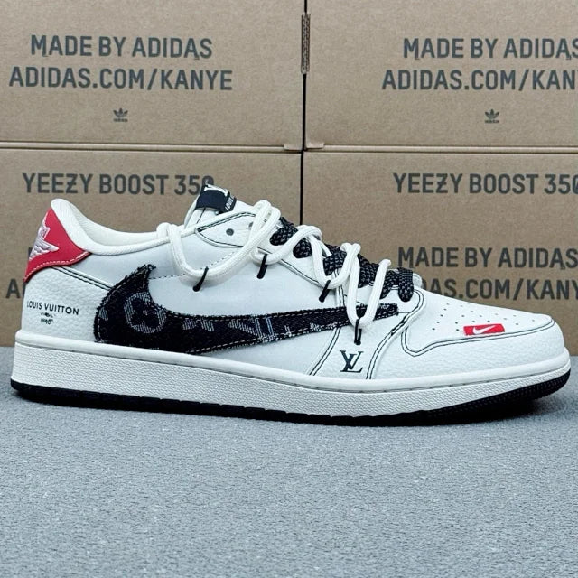 AJ1 Low x LV Black White
