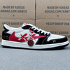 AJ1 Low Stussy Black white and Red