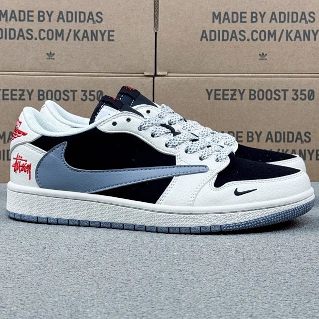 AJ1 Low x Stussy White And Black