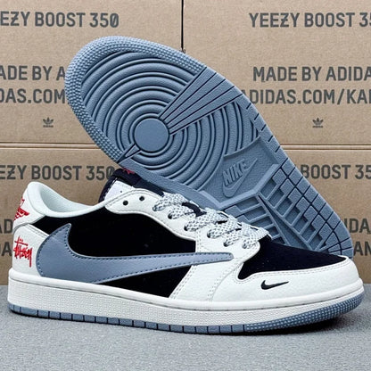 AJ1 Low x Stussy White And Black