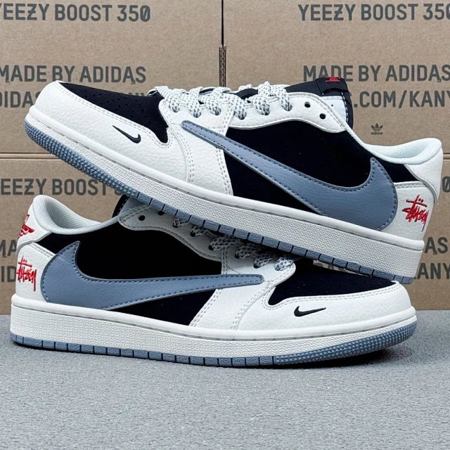 AJ1 Low x Stussy White And Black