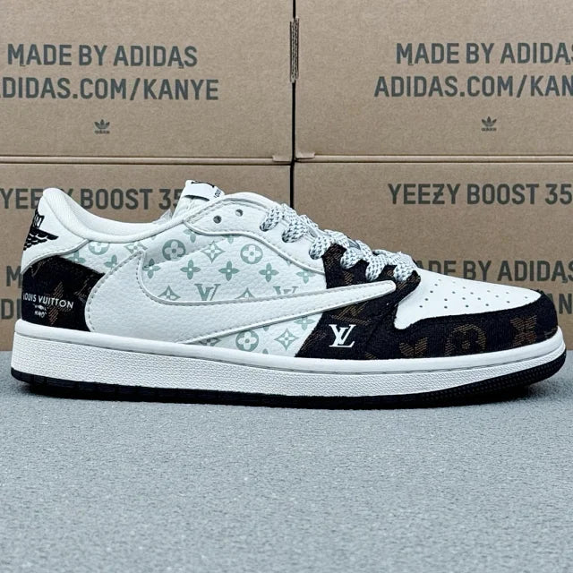 AJ1 Low x LV Black And White