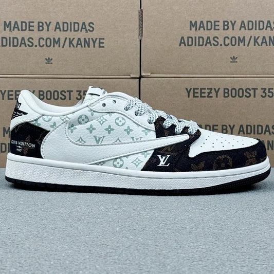 AJ1 Low x LV Black And White
