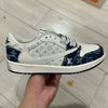 AJ1 Low x LV White and Blue