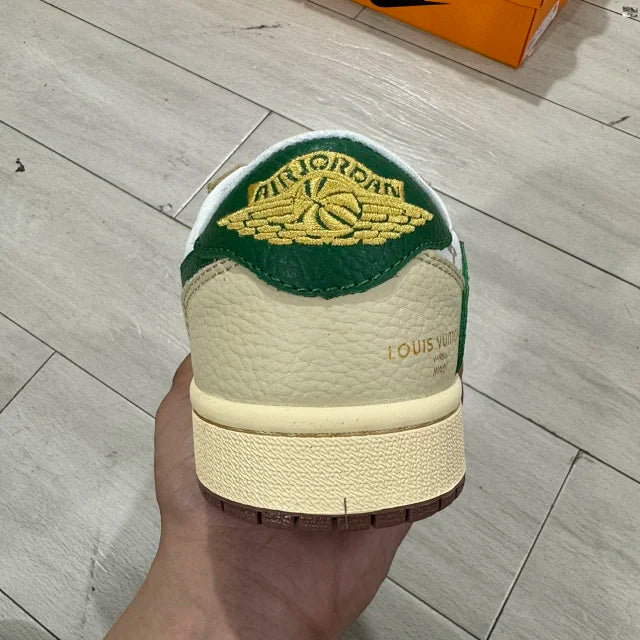 AJ1 Low x LV White and Green